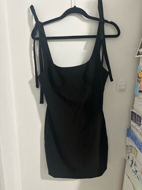 Zara Black Tie-Shoulder Mini Dress